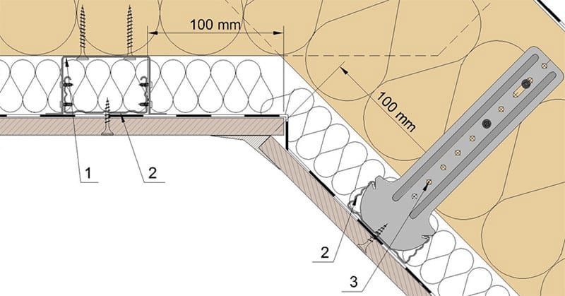 Schemat ułożenia wełny mineralnej w systemach Nida Poddasze lub Nida Dach